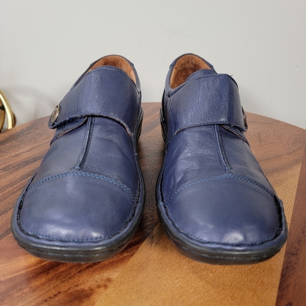 Spring Step Kaminia Blue Leather Shoes Loafers Flats Monk Strap Size 38 - Picture 7 of 17